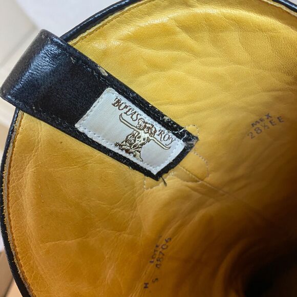 Mens Vintage Cowboy Boots Rudel Made In Mexico 9.5E Alligator Western Boot Black - Picture 8 of 10